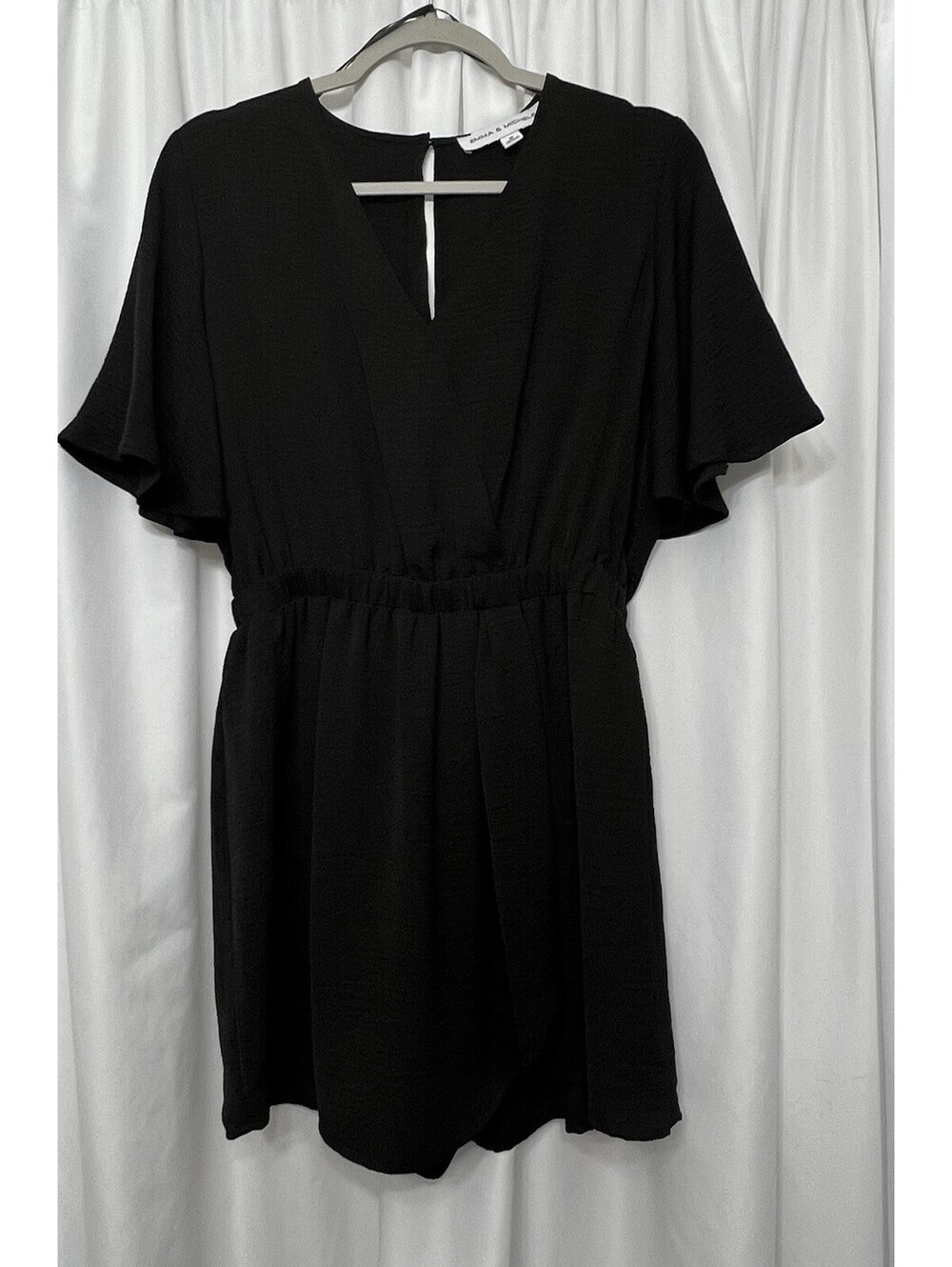 Emma & Michelle Black Short Sleeve Short Romper Size Medium New
